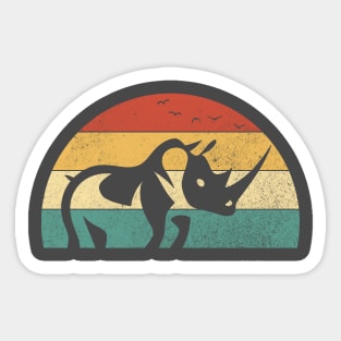 Sunset Rhino Landscape Savanna Sticker